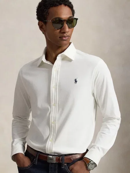 Polo Ralph Lauren cămașă pentru bărbați cu alb