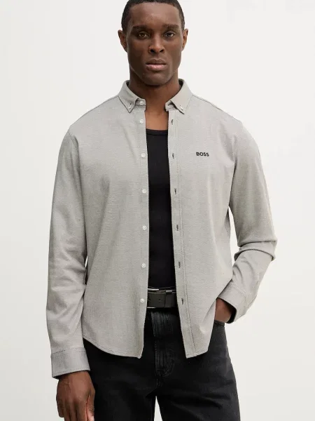 BOSS Green cămașă din ST_Motion L cu guler button-down regular verde