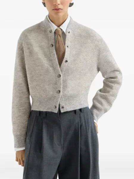 Cardigan Brunello Cucinelli tricotate gri