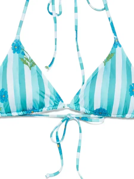 Bikini Mc2 Saint Barth cu model floral cu imagine albastru