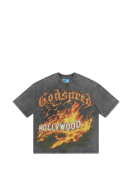 Tricou Godspeed cu imagine gri