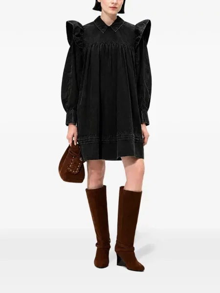 Rochie mini Ganni cu volane negru