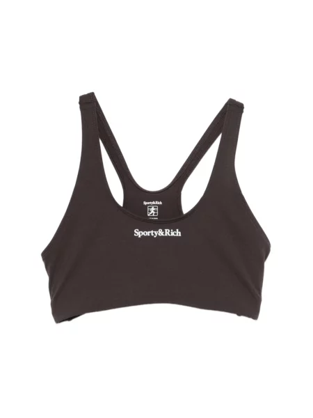 Top sportowy Sporty And Rich bez rękawów z dekoltem w kształcie litery U brązowy