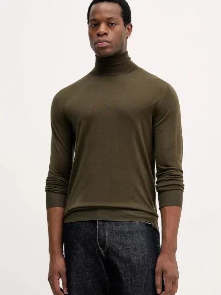 Vlněný svetr Colmar pánský s golfem zelená