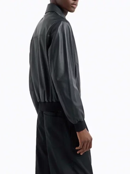 Шкіряна Шкіряна куртка Emporio Armani чорний