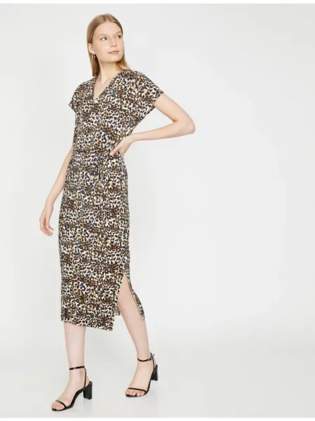 Obleka Koton z leopardjim vzorcem