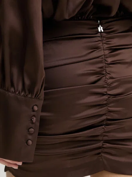 Rotate рокля кафяво