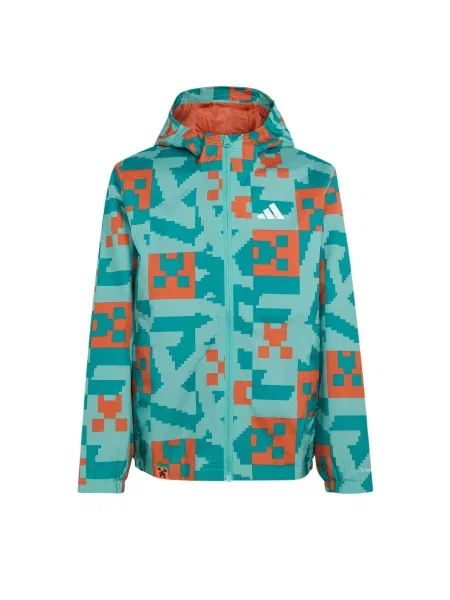 ADIDAS TERREX Λειτουργικό μπουφάν Adidas x Minecraft τιρκουάζ / κυανό / σκούρο πορτοκαλί μπλε