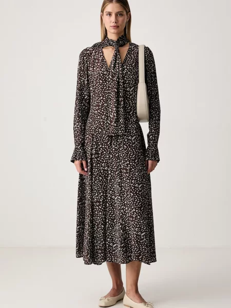 Trussardi rochie evazată din vâscoză maro