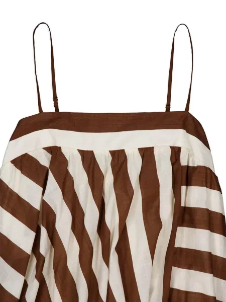 Rochie maxi Zimmermann cu dungi de costum maro