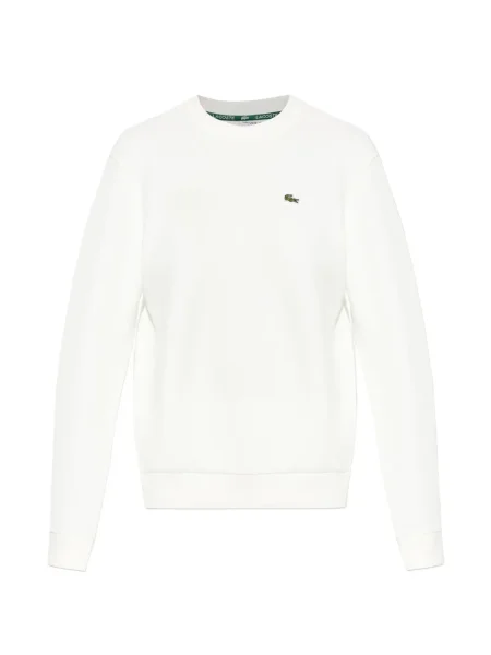 Hanorac crewneck Lacoste cu broderie alb