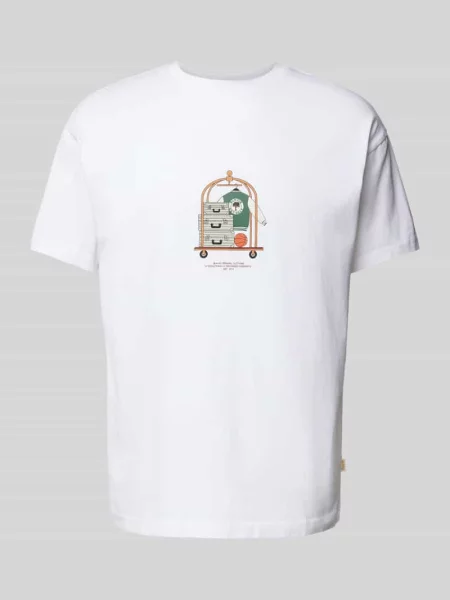 T-shirt z nadrukowanym motywem i logo model ‘Trolley’ Blkvis biała