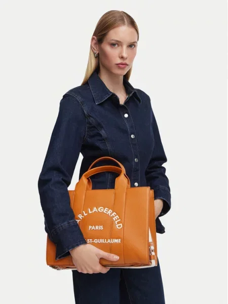 KARL LAGERFELD Ročna torba oranžna