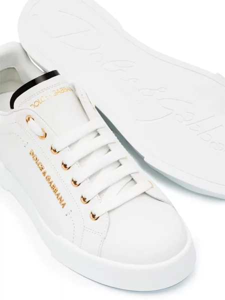 Sneakersy Dolce And Gabbana skórzane klasyczne białe