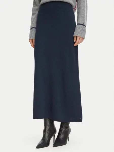 Tommy Hilfiger Trapecijos formos sijonas Tamsiai A-Line Fit mėlyna