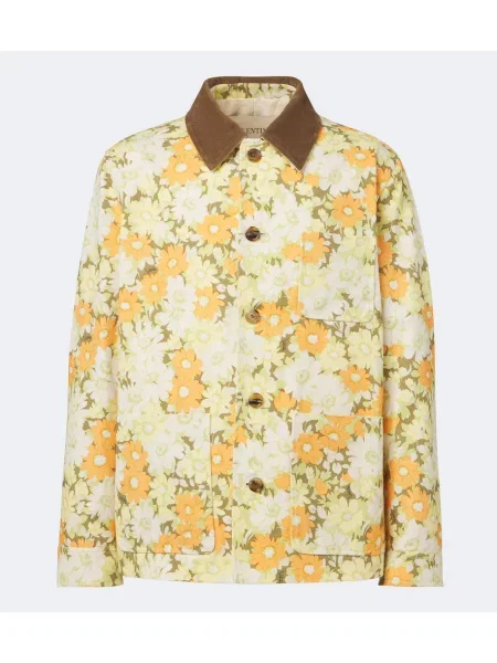 Geacă de blugi Valentino de catifea cord cu model floral