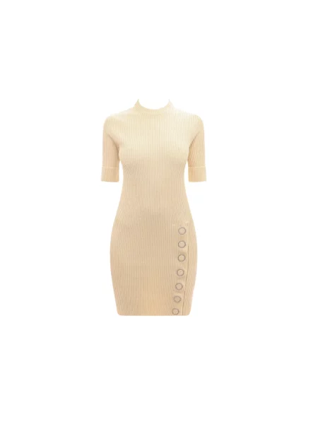 Sukienka Jil Sander wełniana beżowa