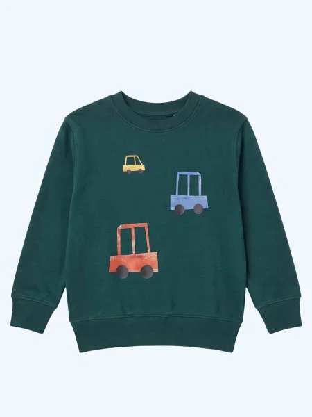 MelaDi Sweater majica Autos' zelena