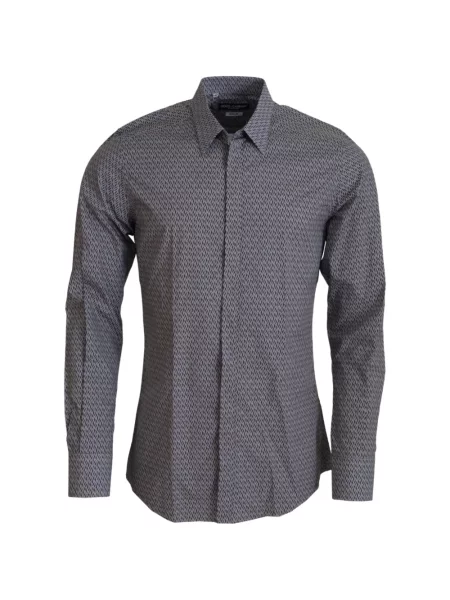 Cămașă Dolce & Gabbana cu imprimeu geometric gri