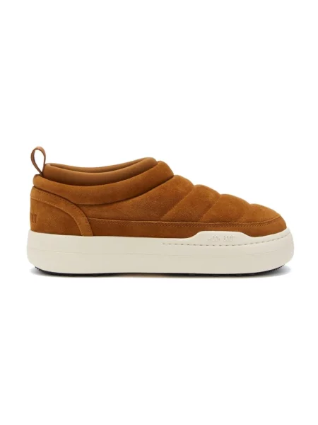 Sneakersy Moon Boot zamszowe wsuwane brązowe