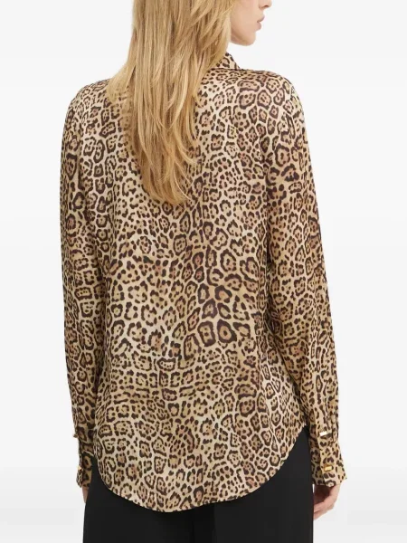 Cămașă Guess cu imagine cu model leopard maro