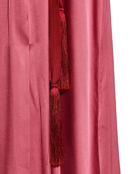 Rochie maxi Forte_forte de mătase cu decolteu în V de costum roz