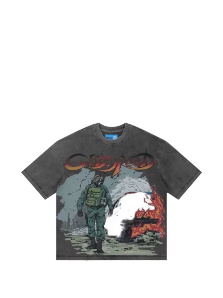 Tricou Godspeed cu imagine gri