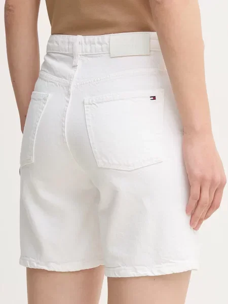 Tommy Hilfiger farmer rövidnadrág női sima magas derekú fehér