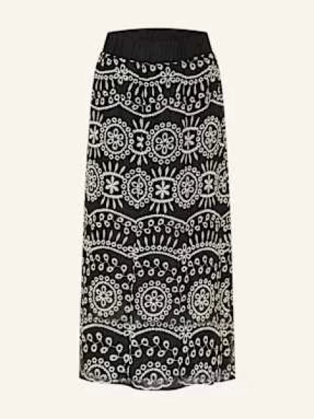 Lanius Spódnica Z Dziurkowanej Koronki schwarz biała