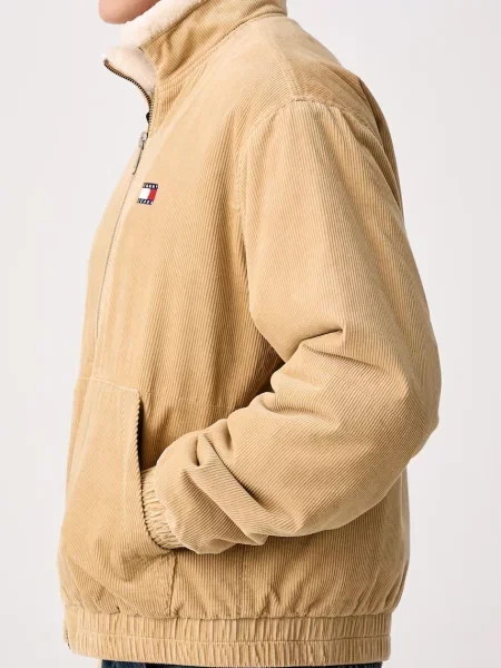 Tommy Jeans късо яке мъжко от джинс бежово