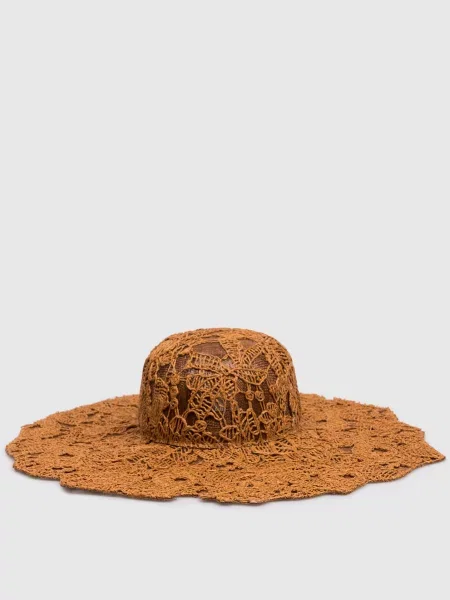 Шляпа Ermanno Scervino Life в цветочек коричневая