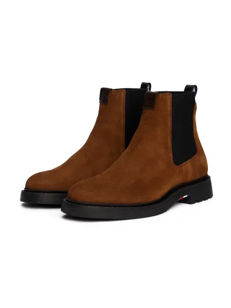 Členková obuv s elastickým prvkom Tommy Hilfiger Comfort Lwt Hnedá čierna