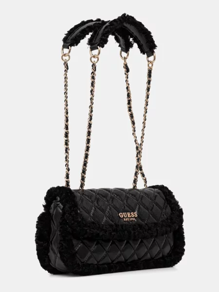Guess Geantă pe umăr CRISTI | shearling negru