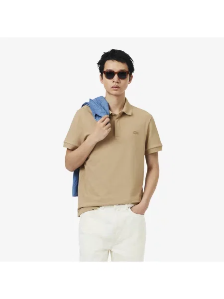 Lacoste Koszulka Polo Paris Stretch Piqué Regular Fit beżowa