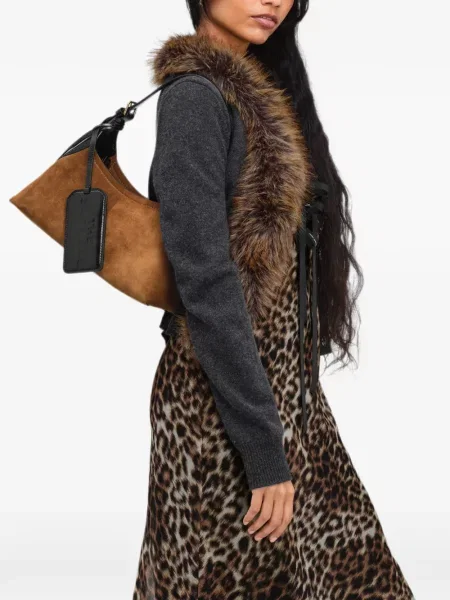 Cu centură geantă Marc Jacobs din piele de căprioară maro