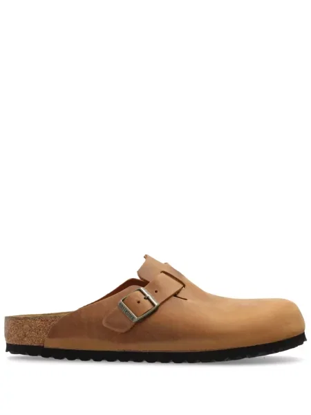 Papuci de casă Birkenstock din piele maro