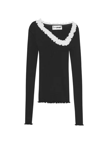 Top Opérasport cu volane negru