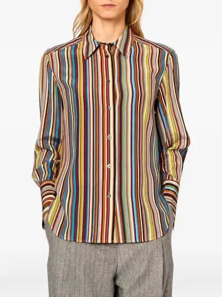 Cămașă Paul Smith de mătase cu dungi