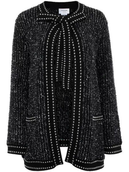 Cardigan Thom Browne din tweed negru