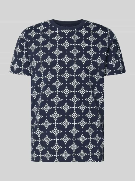 T-shirt o kroju regular fit z czystej bawełny S.oliver Red Label granatowa