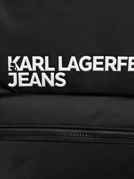 Karl Lagerfeld Jeans hátizsák fekete nagy nyomott mintás fehér