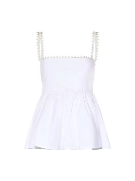 Top Jacquemus bez rękawów biały