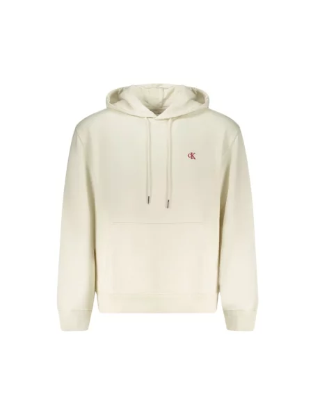 Bluza z kapturem Calvin Klein z kapturem biała