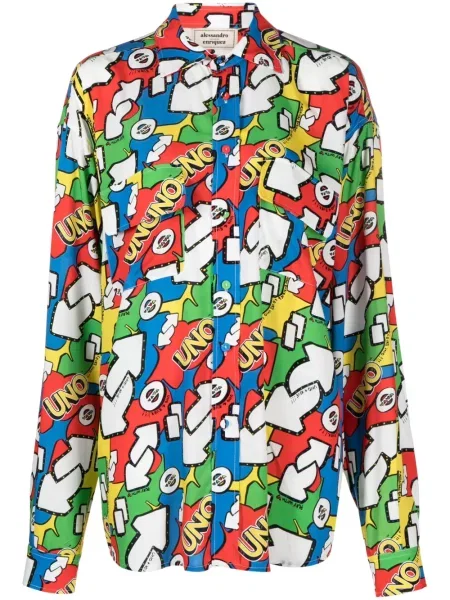 Koszula Alessandro Enriquez z nadrukiem biała