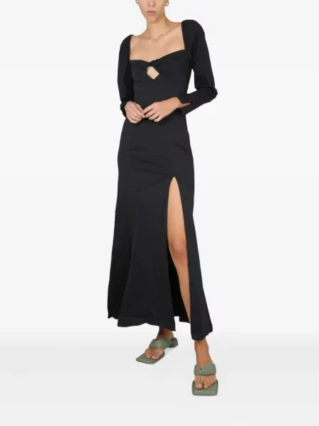 Rochie maxi Staud din poplin de costum negru