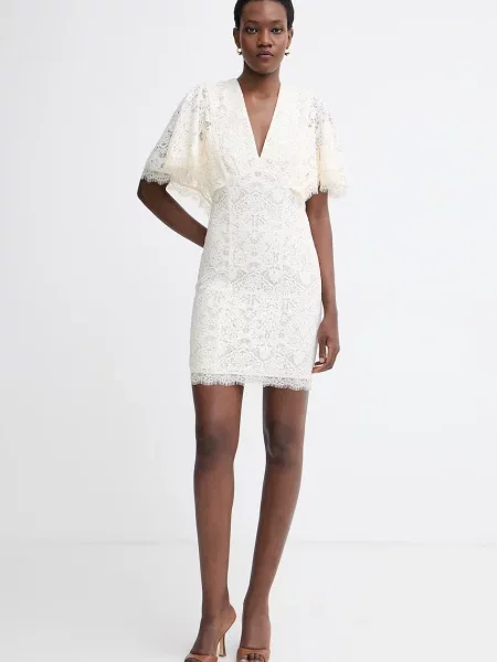 Twinset rochie din dantelă bej