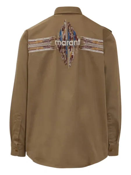 Cămașă Marant cu broderie maro