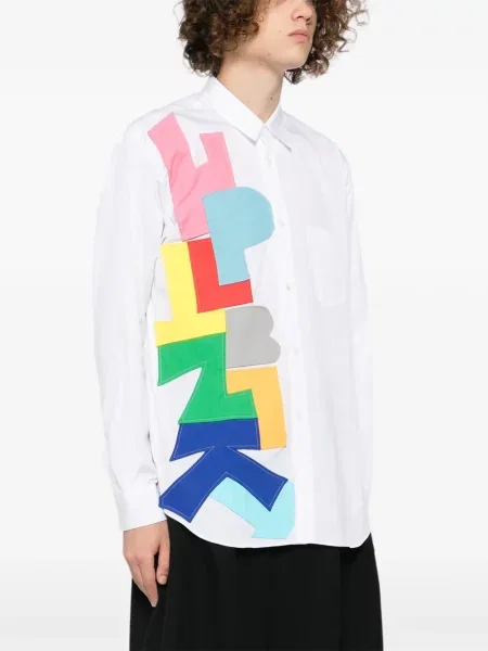 Košile Comme Des Garçons Shirt se záplatami bílá