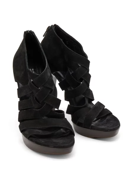 Sandale Stuart Weitzman din piele de căprioară cu bretele negru