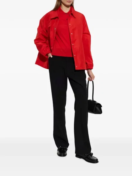 Gyapjú rövid pólóing Jil Sander piros